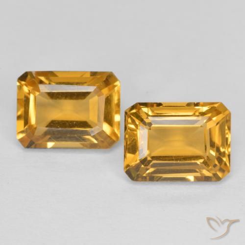 2.97ctw Natural Laranja Dourado Profundo Citrino, Corte Esmeralda, VVS-VS
