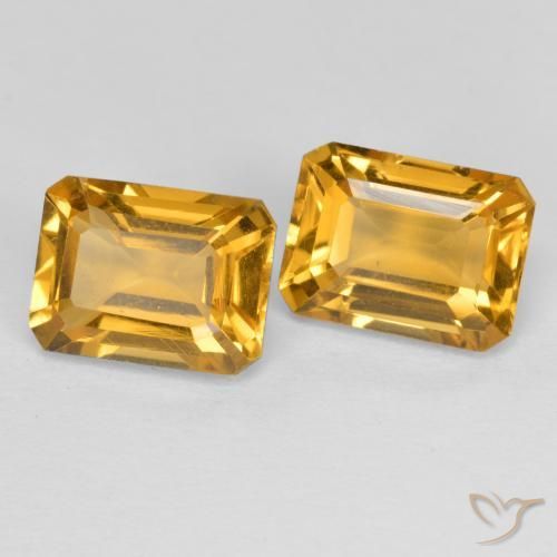 Pedras preciosas de Citrino Laranja Dourado Profundo natural de 2.97 ct, Corte Octógono / Esmeralda, VVS-VS