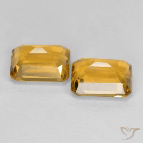 Pedras preciosas de Citrino Laranja Dourado Profundo natural de 2.97 ct, Corte Octógono / Esmeralda, VVS-VS