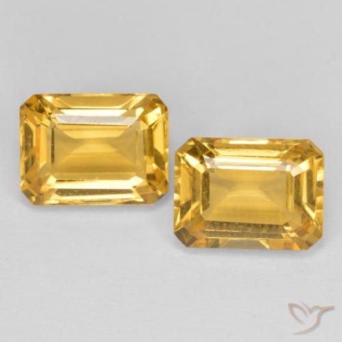3.25ctw Natural Dourado médio Citrino, Corte Esmeralda, VVS-VS