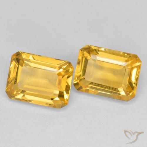 Pedras preciosas de Citrino Dourado médio natural de 3.25 ct, Corte Octógono / Esmeralda, VVS-VS
