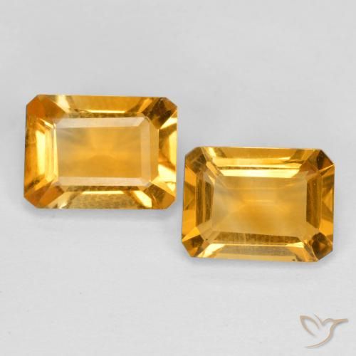 2.58ctw Natural Laranja escuro-dourado Citrino, Corte Esmeralda, VVS-VS