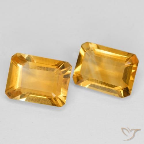 Pedras preciosas de Citrino Laranja escuro-dourado natural de 2.58 ct, Corte Octógono / Esmeralda, VVS-VS