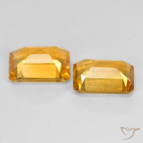 Pedras preciosas de Citrino Laranja escuro-dourado natural de 2.58 ct, Corte Octógono / Esmeralda, VVS-VS