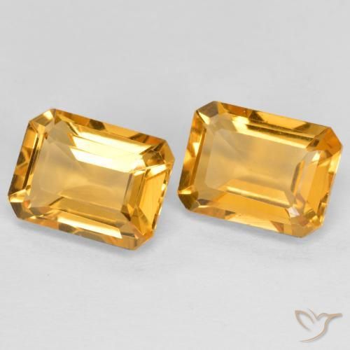 Pedras preciosas de Citrino Laranja Profundo-Ouro natural de 3.04 ct, Corte Octógono / Esmeralda, VVS-VS