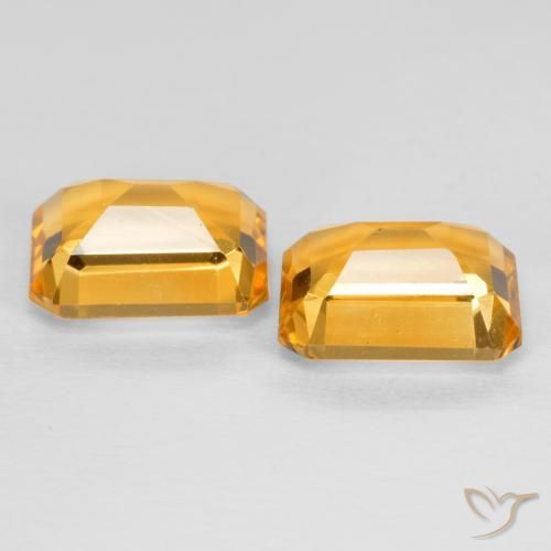 Pedras preciosas de Citrino Laranja Profundo-Ouro natural de 3.04 ct, Corte Octógono / Esmeralda, VVS-VS