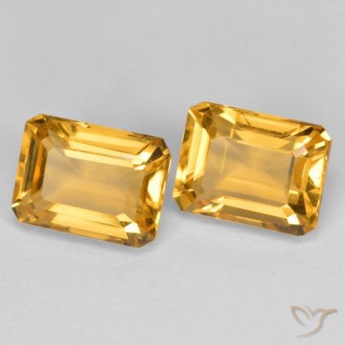 Pedras preciosas de Citrino Laranja Dourado Profundo natural de 3.37 ct, Corte Octógono / Esmeralda, VVS-VS