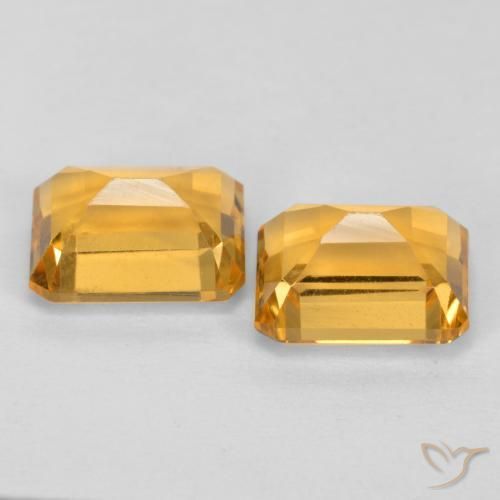 Pedras preciosas de Citrino Laranja Dourado Profundo natural de 3.37 ct, Corte Octógono / Esmeralda, VVS-VS