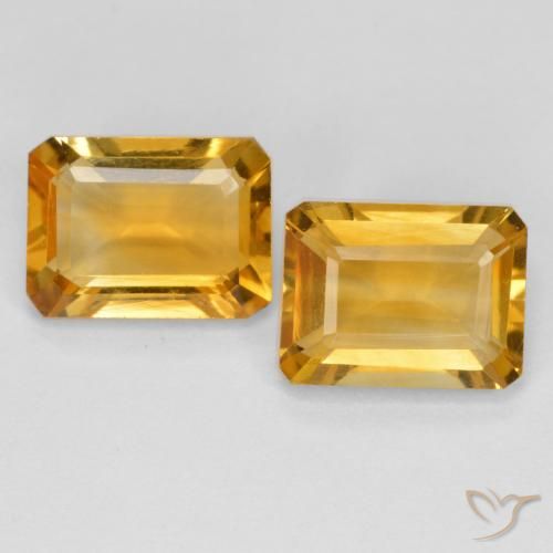 2.80ctw Natural Dourado Escuro Citrino, Corte Esmeralda, VVS-VS