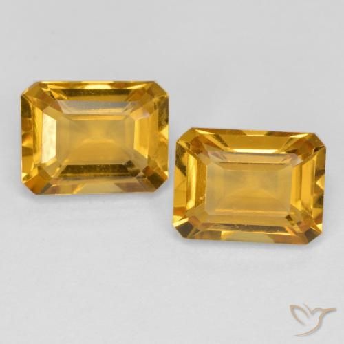 2.85ctw Natural Laranja Dourado Profundo Citrino, Corte Esmeralda, VVS-VS