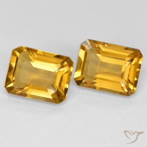 Pedras preciosas de Citrino Laranja Dourado Profundo natural de 2.85 ct, Corte Octógono / Esmeralda, VVS-VS