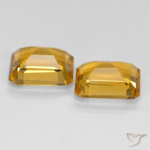 Pedras preciosas de Citrino Laranja Dourado Profundo natural de 2.85 ct, Corte Octógono / Esmeralda, VVS-VS