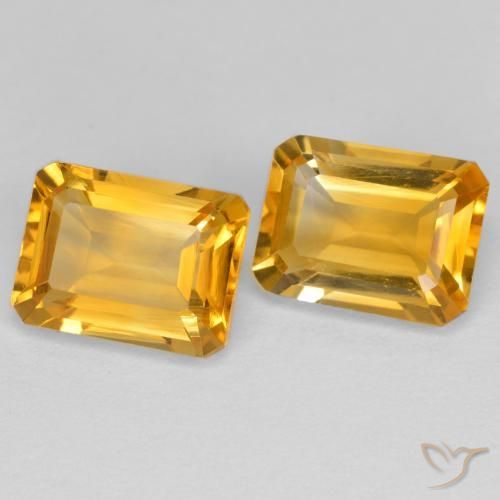 Pedras preciosas de Citrino Dourado médio natural de 3.08 ct, Corte Octógono / Esmeralda, VVS-VS
