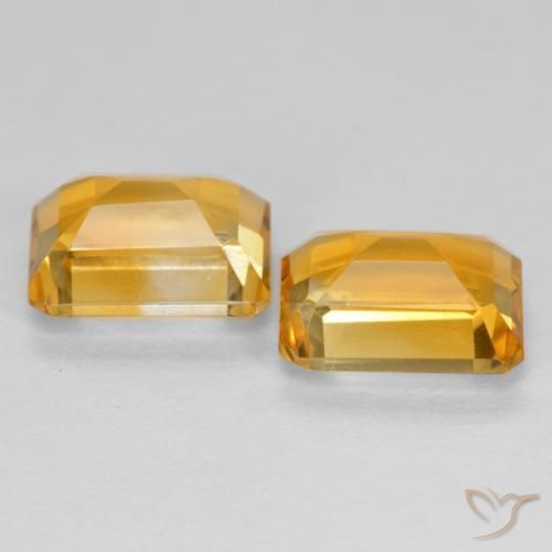 Pedras preciosas de Citrino Dourado médio natural de 3.08 ct, Corte Octógono / Esmeralda, VVS-VS