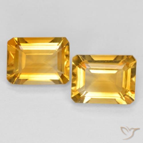 2.90ctw Natural Dourado Médio-escuro Citrino, Corte Esmeralda, VVS-VS