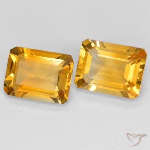 Pedras preciosas de Citrino Dourado Médio-escuro natural de 2.90 ct, Corte Octógono / Esmeralda, VVS-VS