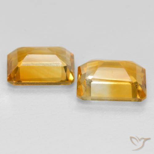 Pedras preciosas de Citrino Dourado Médio-escuro natural de 2.90 ct, Corte Octógono / Esmeralda, VVS-VS