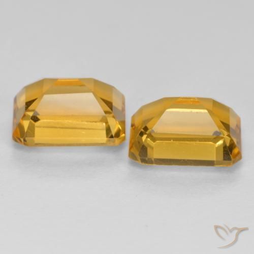 Pedras preciosas de Citrino Dourado Escuro natural de 3.24 ct, Corte Octógono / Esmeralda, VVS-VS