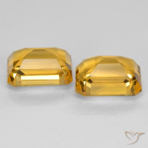 Pedras preciosas de Citrino Laranja Dourado Profundo natural de 3.43 ct, Corte Octógono / Esmeralda, VVS-VS