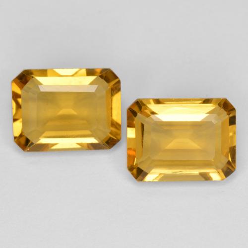Pedras preciosas de citrino dourado natural de 2,70 ct, corte esmeralda, VVS-VS