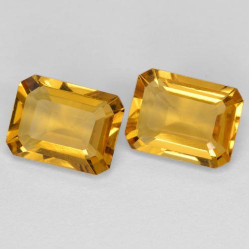 Pedras preciosas de citrino dourado natural de 2,70 ct, corte esmeralda, VVS-VS