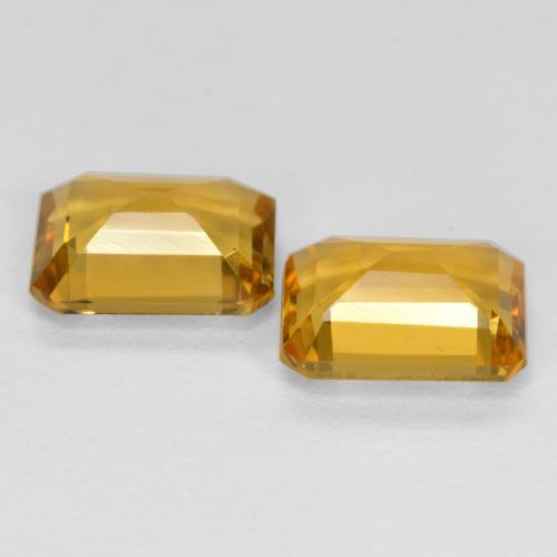 Pedras preciosas de citrino dourado natural de 2,70 ct, corte esmeralda, VVS-VS