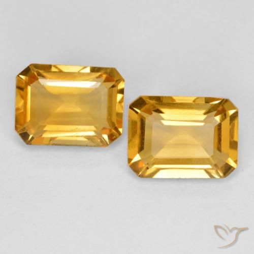 2.59ctw Natural Dourado Escuro Citrino, Corte Esmeralda, VS