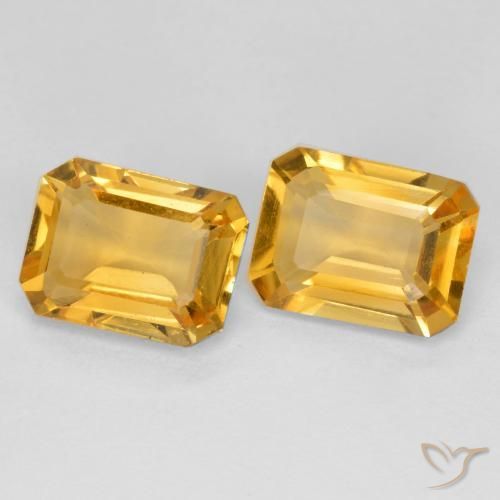 Pedras preciosas de Citrino Dourado Escuro natural de 2.59 ct, Corte Octógono / Esmeralda, VS