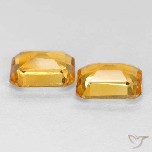 Pedras preciosas de Citrino Dourado Escuro natural de 2.59 ct, Corte Octógono / Esmeralda, VS