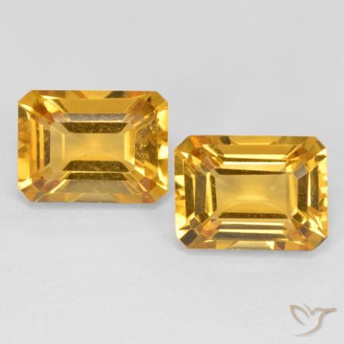 2.93ctw Natural Dourado Médio-escuro Citrino, Corte Esmeralda, VVS-VS