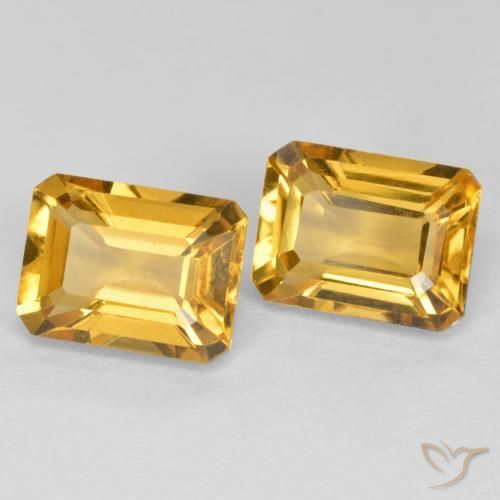 Pedras preciosas de Citrino Dourado Médio-escuro natural de 2.93 ct, Corte Octógono / Esmeralda, VVS-VS