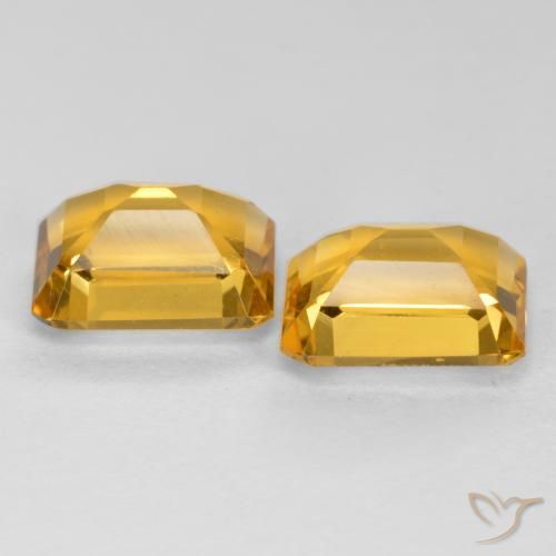 Pedras preciosas de Citrino Dourado Médio-escuro natural de 2.93 ct, Corte Octógono / Esmeralda, VVS-VS