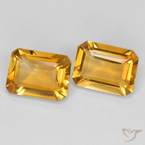 Pedras preciosas de Citrino Laranja Dourado Profundo natural de 2.55 ct, Corte Octógono / Esmeralda, VVS-VS