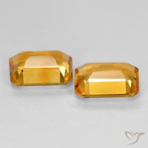 Pedras preciosas de Citrino Laranja Dourado Profundo natural de 2.55 ct, Corte Octógono / Esmeralda, VVS-VS