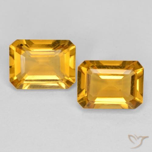 2.68ctw Natural Dourado Escuro Citrino, Corte Esmeralda, VVS-VS