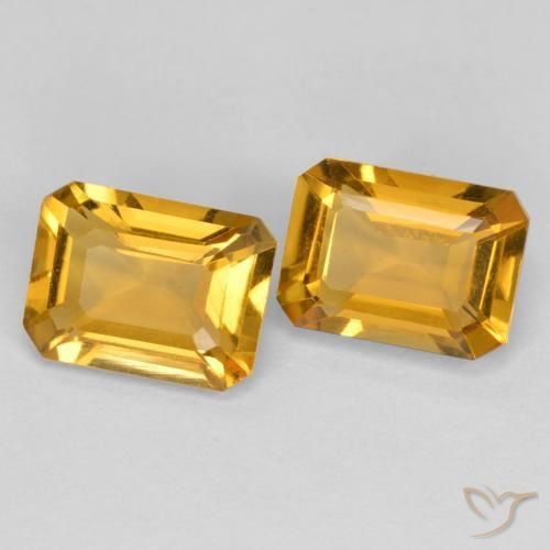 Pedras preciosas de Citrino Dourado Escuro natural de 2.68 ct, Corte Octógono / Esmeralda, VVS-VS