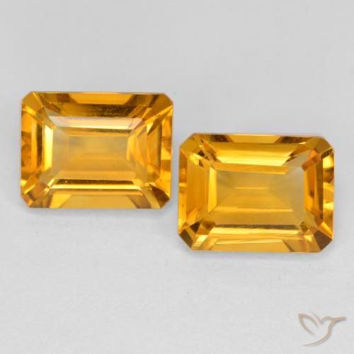 3.02ctw Natural Dourado Escuro Citrino, Corte Esmeralda, VVS-VS