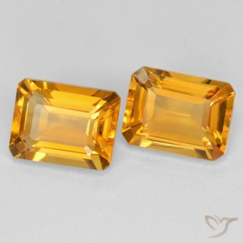 Pedras preciosas de Citrino Dourado Escuro natural de 3.02 ct, Corte Octógono / Esmeralda, VVS-VS