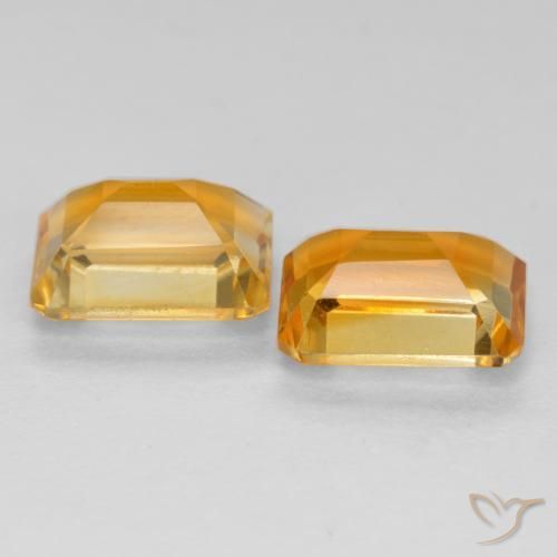 Pedras preciosas de Citrino Dourado Escuro natural de 3.02 ct, Corte Octógono / Esmeralda, VVS-VS