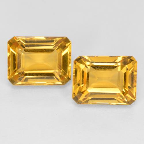Pedras preciosas de citrino dourado natural de 3,53 ct, corte esmeralda, VVS-VS