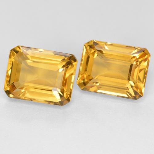 Pedras preciosas de citrino dourado natural de 3,53 ct, corte esmeralda, VVS-VS
