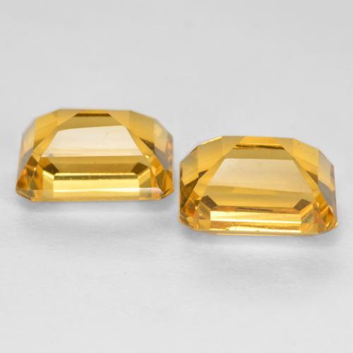 Pedras preciosas de citrino dourado natural de 3,53 ct, corte esmeralda, VVS-VS