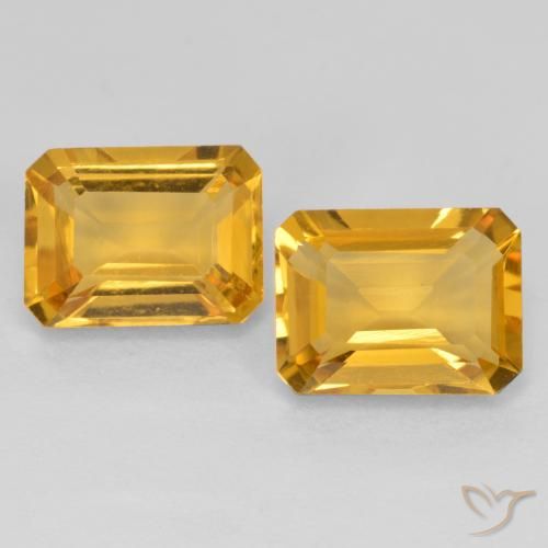 2.98ctw Natural Dourado Escuro Citrino, Corte Esmeralda, VVS-VS