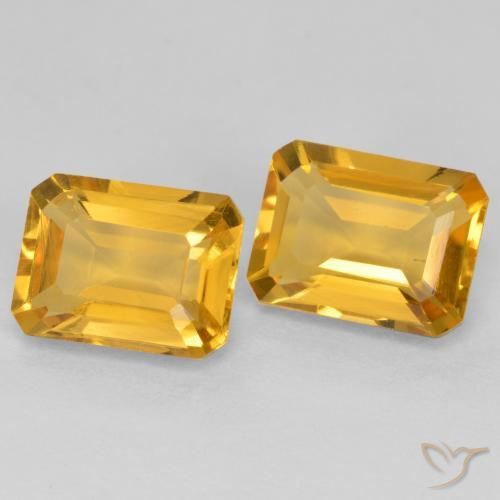 Pedras preciosas de Citrino Dourado Escuro natural de 2.98 ct, Corte Octógono / Esmeralda, VVS-VS