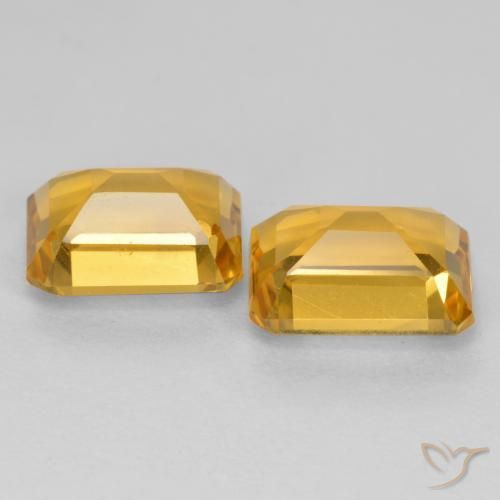 Pedras preciosas de Citrino Dourado Escuro natural de 2.98 ct, Corte Octógono / Esmeralda, VVS-VS