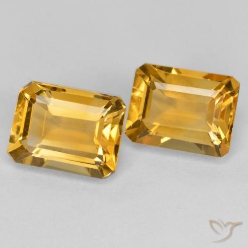 Pedras preciosas de Citrino Dourado Escuro natural de 3.24 ct, Corte Octógono / Esmeralda, VS