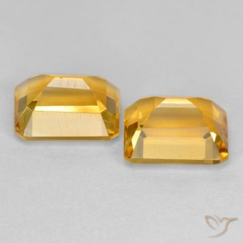 Pedras preciosas de Citrino Dourado Escuro natural de 3.24 ct, Corte Octógono / Esmeralda, VS
