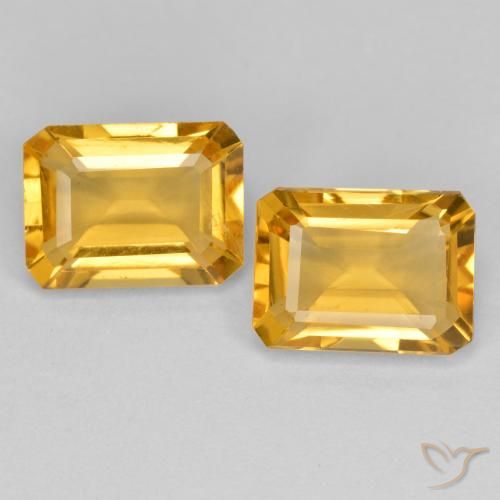 2.82ctw Natural Dourado Escuro Citrino, Corte Esmeralda, VVS-VS