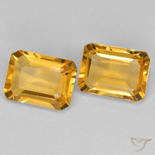 Pedras preciosas de Citrino Dourado Escuro natural de 2.82 ct, Corte Octógono / Esmeralda, VVS-VS