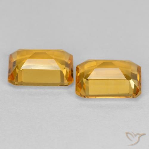 Pedras preciosas de Citrino Dourado Escuro natural de 2.82 ct, Corte Octógono / Esmeralda, VVS-VS